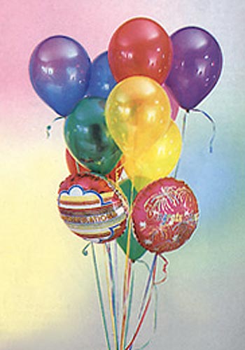  zmir Karyaka hediye sevgilime hediye iek  19 adet karisik renkte uan balon buketi